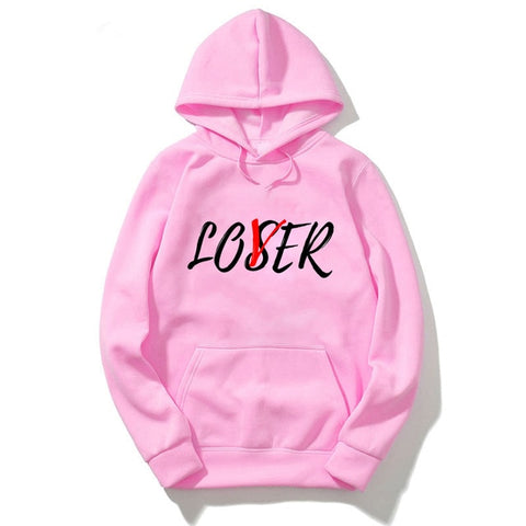 Image of Lover Loser Printed Hoodie Vintage Vogue Ullzang Mens Hodies Autumn Winter Hoodies Sweatshirt Fleece Street Hoodys for Women Men