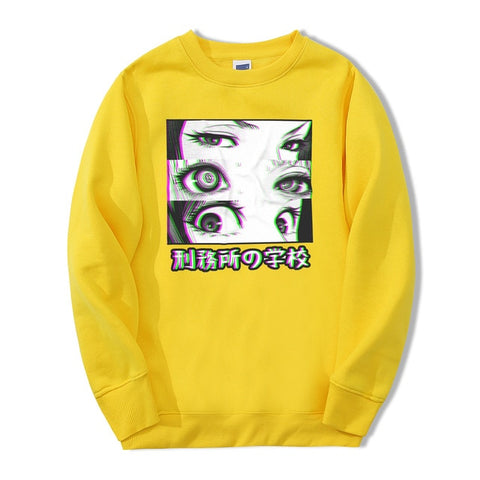 Image of Japón Anime de la prisión de la escuela los ojos triste hombres Sudadera con capucha de Primavera de 2019 de invierno Gran oferta Casual Loose Fit Hip Hop moda Jersey