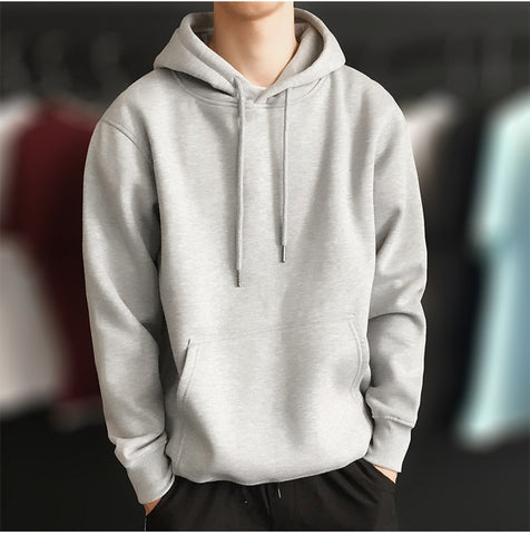 Image of 2020 New Hoodies male Long sleeve men sport hoodies Pure color  hoodie Student youth hoodie Interesting cotton clothes harajuku