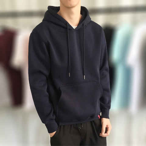 Image of 2020 New Hoodies male Long sleeve men sport hoodies Pure color  hoodie Student youth hoodie Interesting cotton clothes harajuku