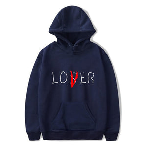 Lover Loser Printed Hoodie Vintage Vogue Ullzang Mens Hodies Autumn Winter Hoodies Sweatshirt Fleece Street Hoodys for Women Men