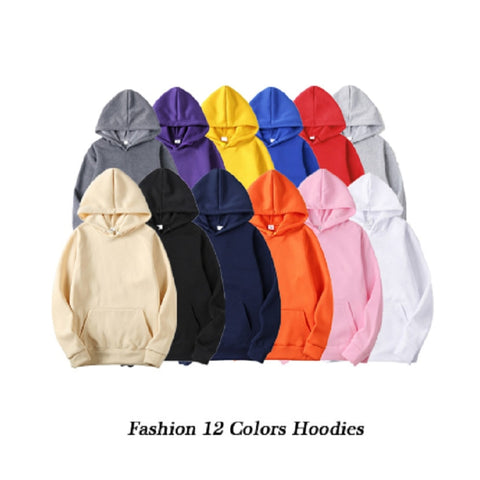 Image of Fashion Brand Men's Hoodies 2020 Spring Autumn Male Casual Hoodies Sweatshirts Men's Solid Color Hoodies Sweatshirt Tops