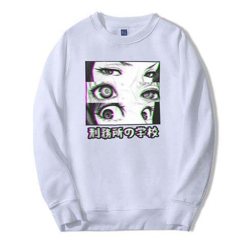 Image of Japón Anime de la prisión de la escuela los ojos triste hombres Sudadera con capucha de Primavera de 2019 de invierno Gran oferta Casual Loose Fit Hip Hop moda Jersey